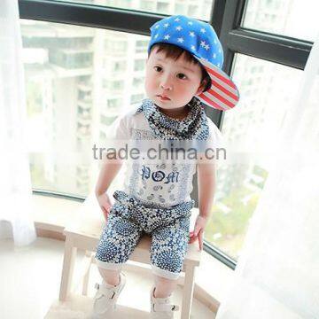 Children's Cotton Printing Cool Suit With Triangular Bandage photo-2