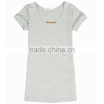 Manufacturer Women New T-shirt 2016 Ladies High Quality Gray Cotton T-shirt Casual Sport New Pattern T-shirt photo-2