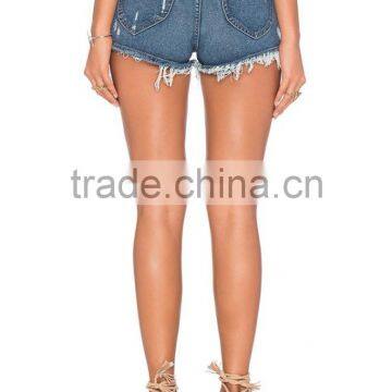 Hot Sale High Rise Custom Sexy Denim Shorts Women OEM Service photo-3