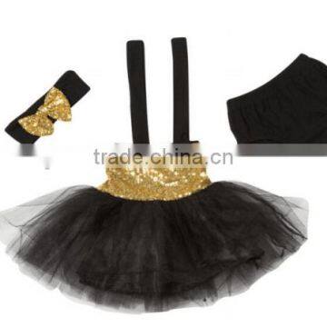 2016 China Low Price Wholesale Baby Sequin Romper Tutu Set With Headband and Skirt for Dancing photo-5