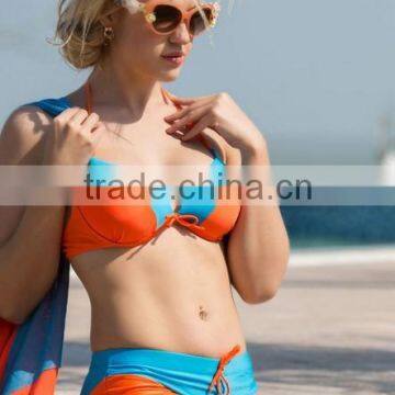 High Quality Hot Sexy Unique Contrast Bikini With Cover up Beach Dress