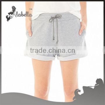 Light french terry rolled shorts with beauty design for girls