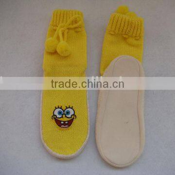 Kids cute pompom warm floor shoes sock for winter