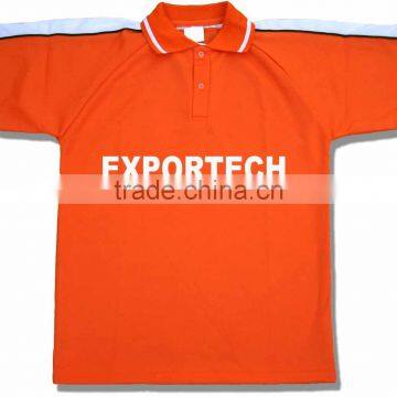 Half Sleeves Orange Polo Shirt Made of 100% Polyester