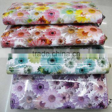 2016 Hot Pvc Leather Latest Wallet With Floral Printing photo-2