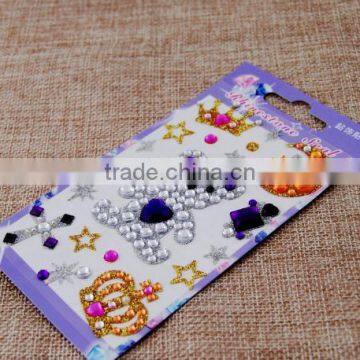 Peace/Emoji/Star Wholesale High Quality Acrylic Crystal Bling Gem Stickers For Mobile Phone photo-2