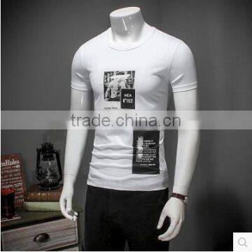 Summer Wear Printing Cultivate One's Morality Short Sleeve T-shirt Collar Men photo-3