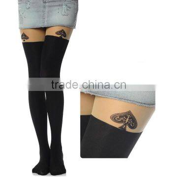 Cat Tower Tattoo Socks Sheer Pantyhose Girls Sexy Foot Stockings18842 photo-6