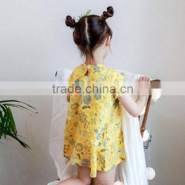 S17578A Latest Summer Dresses Children's Clothing Girl Floral Dress photo-4
