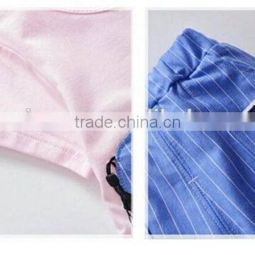 Children Clothing Sets Animal Print Summer Cotton Short Sleeve Stripe Shorts Sets photo-2