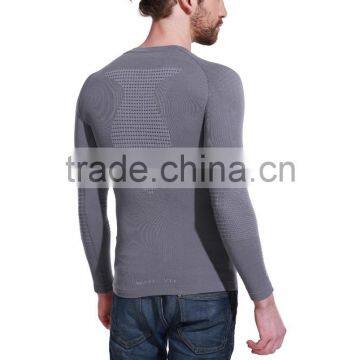 Men Seamless Sports Compression Wear Running Shirts Gym Long Sleeve Shirts photo-2