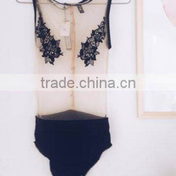 Runwaylover 5379 Europea Transparent Sexy Embroider Bodysuit photo-2