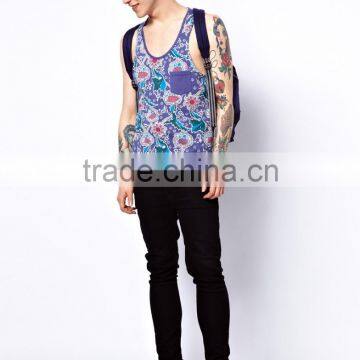 All Over Floral Print Chest Pocket Vests photo-4