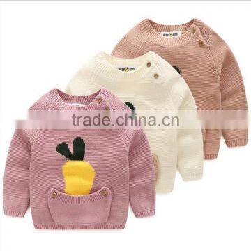2016 New Design Long Sleeve Round Collar Autumn Winter Children Knitted Sweaters Baby knitting Pullover