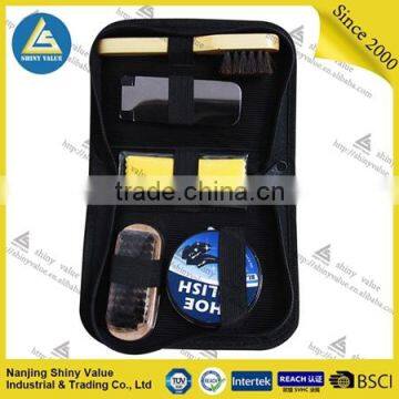 Portable Travel Use Shoe Shine Kit With Plastic Shoe Horn and Tin Shoe Polish