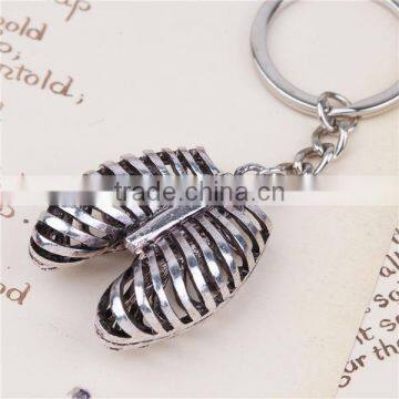 3D Keychain & Keyring Rib Cage Antique Silver 9.1cm photo-2