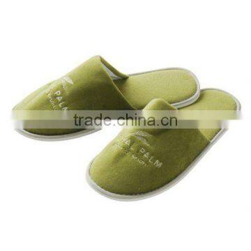 Hot sales high grade closed toe coloured hotel velvet disposable slipper