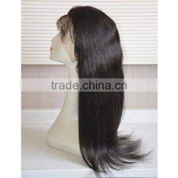 Natural Black Kinky Straight 100% Human Hair Full Lace Wig With Baby Hair photo-4