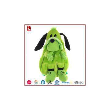 Big Green Plush Dog Shaped Bag