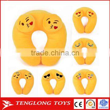 Soft Emoji Emoticon U Shape Headrest Pillow Travel Toy Neck Pillow