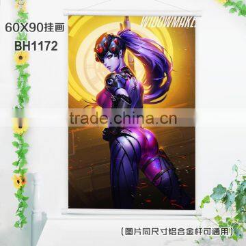 Newest Products Decorative Walls Overwatch Anime Plastic Bar Wallscroll 60*90CM