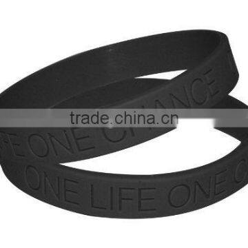 Hot promotion/embossed silicone bracelet/print silicone wristband/silicone bracelets