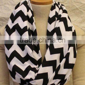 2014 Wholesele Winter Hot Fashion Knitted Scarf Chevron Printed Infinity Cotton Cute Chevron Scarves