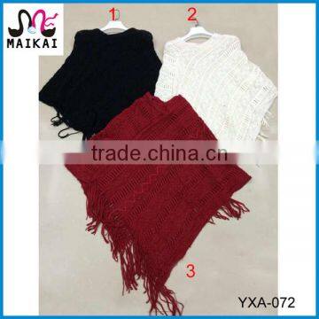 New fashion women knit sweater poncho wholesale