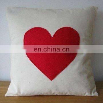 cotton cushion cover with heart printing