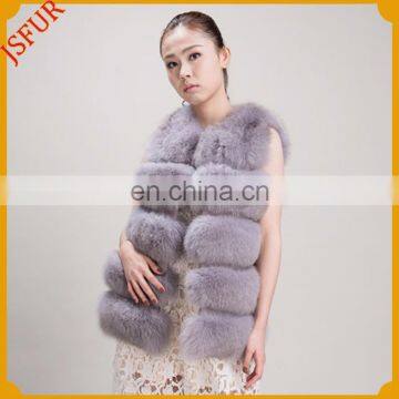 fur outwear women's winter coat light grey fox vest