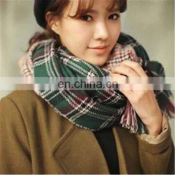 luxury warm tartan tassel scarf wholesale