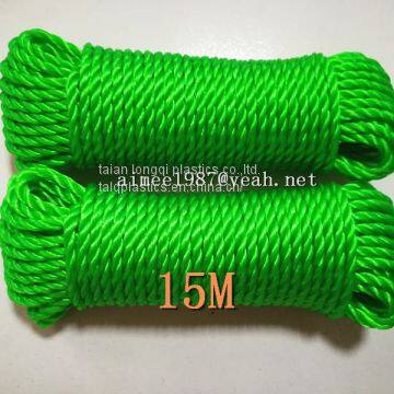 hdpe rope clothes line hang rope 5mm 6mm 15m 20m