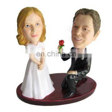 custom design couple bobble head funny resin wedding bobble head