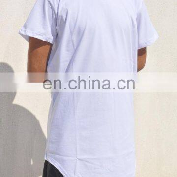 Extended Drop T Shirt Oval Hem // Kanye West Style Silky Long T shirt