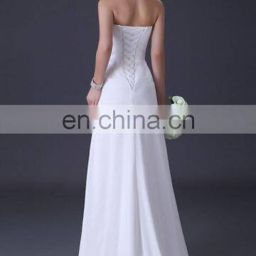 Fashion Ball Gown Long Floor Length Lace Sweetheart White Wedding Dress 2015 CL3184 photo-3