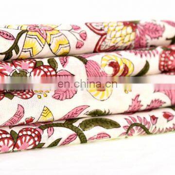 Indian Latest Hand Block Cotton Fabric Crafting Dressmaking Sewing Fabric By Meter