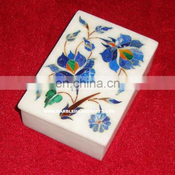 Decorative Marble Inlay Jewelry Box Handcrafted