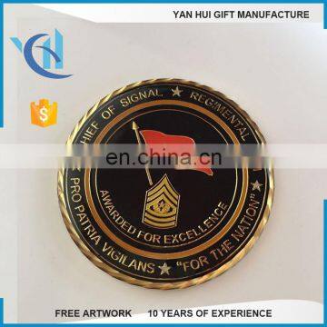 Custom Enamel Souvenir Two Tones Military Navy Geocache Brass Challenge Metal Coin photo-6