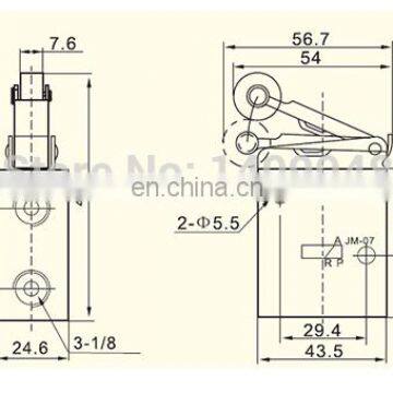 GOGO 3 Way Air Manual Mechanical Control Valve Hand Valve Pneumatic 1/4 Inch JM-07 Wheel Type With Roller Button