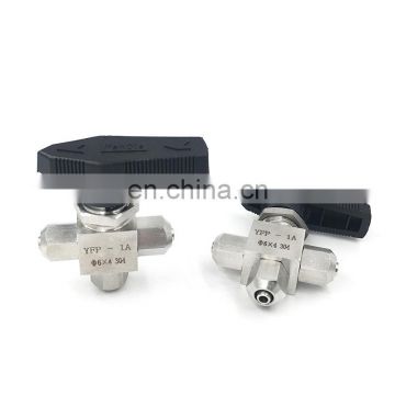 Tee Ball valve 6 8 10 12 mm Tracheal hose PU tube stainless steel 304 high pressure Quick-twist 3 way Three-way ball valve