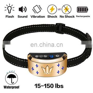 Custom rechargeable training collar control anti barking control dog collar