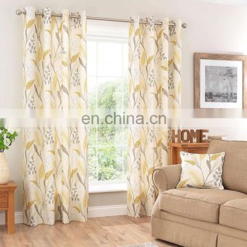 Hot sale Eyelet flower printed Window Curtain for Christmas