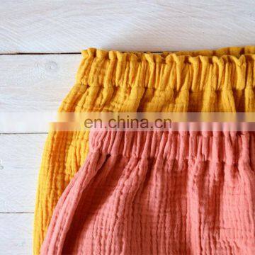 Wholesale Plain Gauze Summer Cotton Baby Toddle Pants Organic Short photo-5