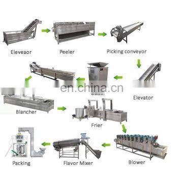 Fully Automatic potato chips Making Machine Frozen French Fries Production Line