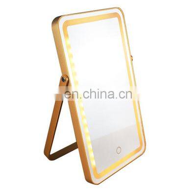 Rechargeable USB cable Shaving mirror home decoration table mirror desk lamp with led lights lamp