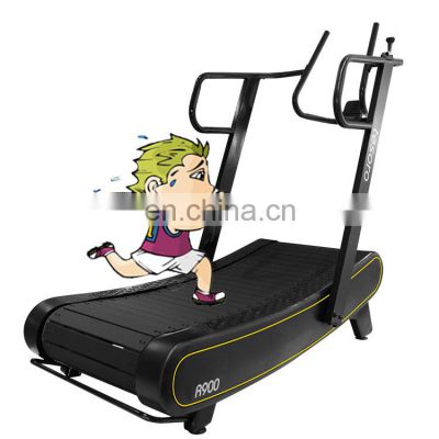 High Quality Manufacturer Gym Fitness Equipment Commercial non-Motorized curved manual Treadmill  running machine