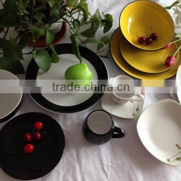 wholesale 12pcs solid color glazed ceramic stoneware dinnerware set