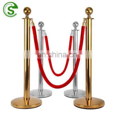 Factory Stainless steel belt barricades shopping mall stanchion in silver