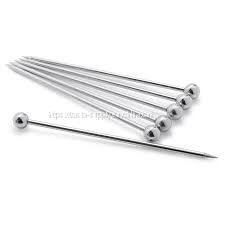 stainless steel cocktail skewers Cocktail sticks Reusable fruit sticks Fruit dessert fork for finger food, antipasti, cocktails, small snacks - silver cocktail accessories