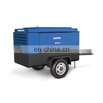 Air compressor for borehole drilling rig